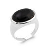 Bague Coupole Agate Noire