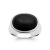 Bague Coupole Agate Noire