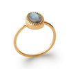 Bague cabochon ovale labradorite serti perlé
