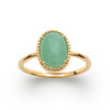 Bague cabochon ovale aventurine serti perlé GM