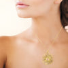 Collier Brune 50cm acier PVD doré