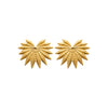 Boucles d'oreille Sofia, motif feuilles en éventail, en acier PVD doré. 