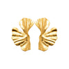 Boucles d'oreille Alexis, puces X effet tissus drapé. Acier pvd doré.