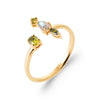 Bague Alliance Colors pierres de Couleurs verte et labradorite