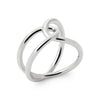 Bague Infinity, fil de section ronde motif infini en argent 925 millièmes rhodié.