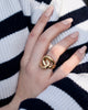 Bague Noeud plaqué or portée
