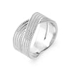 Bague fils croisés Guinguette en argent, surface perlée.
