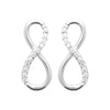 Puces d'oreille Infinity, motif infini serti d'oxydes de zirconium. Argent 925 millièmes rhodié.