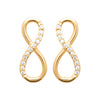 Puces d'oreille Infinity, motif infini serti d'oxydes de zirconium. Plaqué or 750 millièmes.