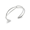 Bracelet jonc Infinity, fil rond mouvementé motif infini. En argent 925 millièmes rhodié