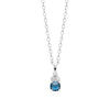 Collier Blue Queen , pendentif pierre bleue et oxydes de zirconium sur chaîne forçat diamantée. En argent 925 millièmes.
