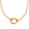 Collier Gina chaîne mailles ovales et motif central en acier PVD doré