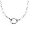 Collier Gina chaîne mailles ovales et motif central en acier finition argent.