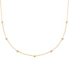 Collier Palm boules perlées sur chaîne forçat diamantée plaqué or 750 millièmes. 45cm