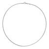 Collier maille Oméga de 1,5mm de diamètre, longueur 42cm. En plaqué argent 925 millièmes rhodié.