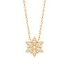 Collier ras de cou StarLight, motif Etoile de Noël pavé d'oxydes de zirconium et monté sur chaîne forçat diamantée. Plaqué or jaune 750 millièmes.