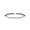 Bracelet Cordon motif double cercle en argent sur cordon fil noir