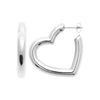 Créoles acier Cœur BB, créoles XL en forme de cœur ouvert. Acier PVD couleur argent. Présentées de face et de profil.