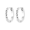 Créoles rondes 14mm fil torsadé argent, vue 3/4