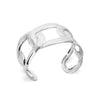 Bracelet manchette Ava, mailles XL ajourées, acier PVD finition argent.