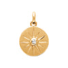 Médaille motif étoile du Nord, serti d'un oxyde de zirconium serti clos, sur bélière mobile. En plaqué or 750 millièmes.