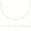Parure Collier et bracelet Palm boules perlées sur chaîne forçat diamantée plaqué or 750 millièmes.