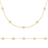 Parure collier et bracelet composés de mini motifs Palm nœud infini en fil torsadé montés sur chaîne forçat diamantée plaqué or.