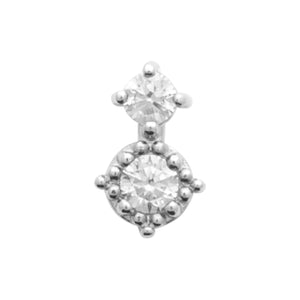 Piercing Duet argent vue de face