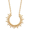 Collier ras de cou SunSet motif ouvert sur la partie haute et fixé sur chaîne forçat diamantée 45cm en plaqué or 750 millièmes. Gros plan sur le motif.